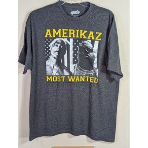 Americaz Most Wanted Tupac Biggie Hip Hop Legends OG Rap Grey Graphic T  XXL 2XL